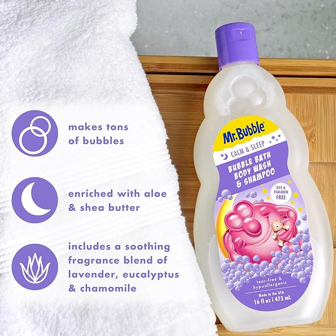 Mr. Bubble Calm and Sleep 3in1 Bubble Bath, Body Wash & Shampoo, 16 oz. - Image 8