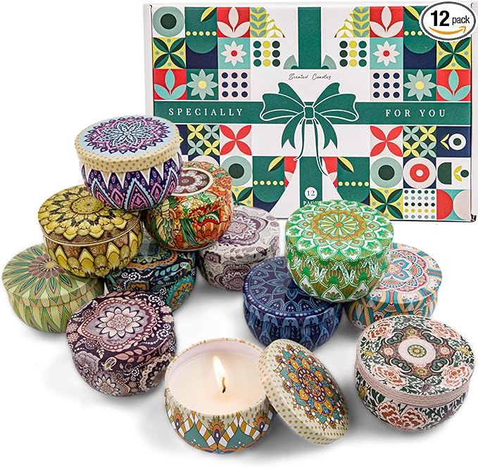 Scented Candles Gift Set, 12 Pack Candles by LAJDLChristmasGiftsCandles