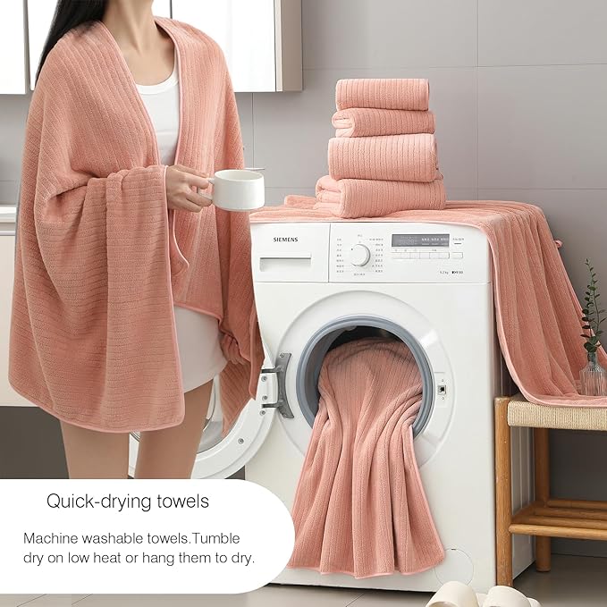18 Piece Family Bath Towel Set Include 6 Bath Towels, 6 Hand Towels and 6 - Image 2