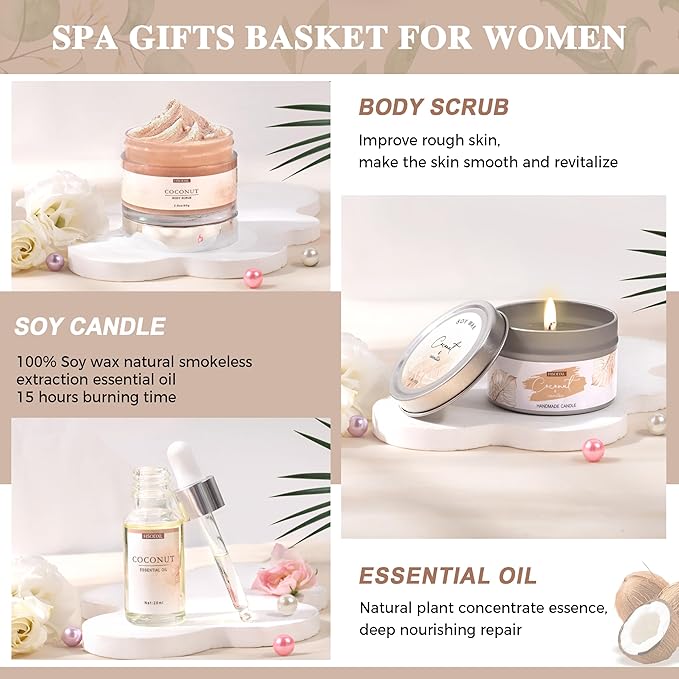 Gifts for Women Bath and Body Gift Basket Set for Women, 12 Piece Set of - Image 6