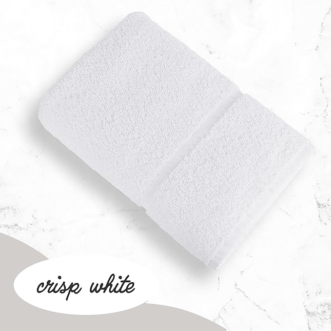 GREEN LIFESTYLE Dobby Border Towel 27x54 Cotton Blend Soft and Plush Crisp - Image 4