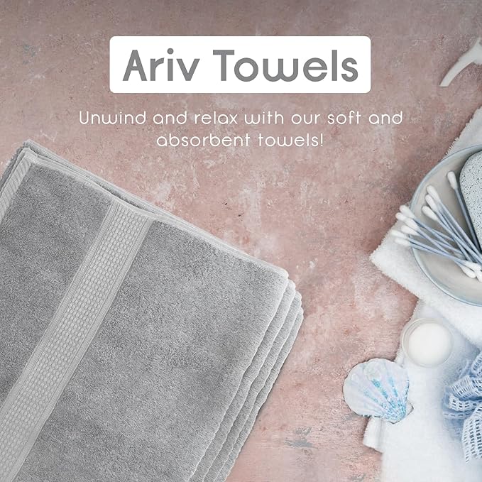 Ariv Towels Pack of 8, Premium Cotton Towel Set, Super Soft, Quick Dry - Image 5