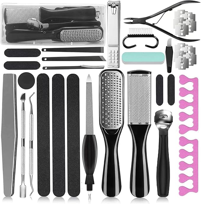 EKOCSIO Professional Pedicure Kit, 36 in 1 Stainless Steel Foot Care Kit Foot by Beautifyyourlife