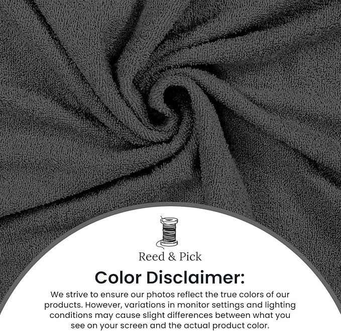 Reed&Pick 24 Pack Dark Grey Hand Towels 100% Cotton Spa Towels – 16x26 inches - Image 2