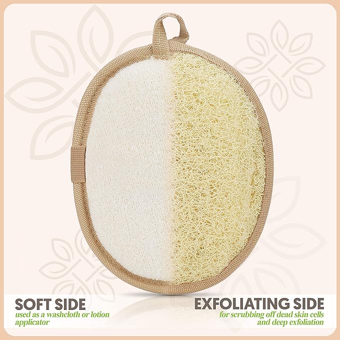 Almooni Natural Loofah Exfoliating Body Scrubber, Made - Image 4