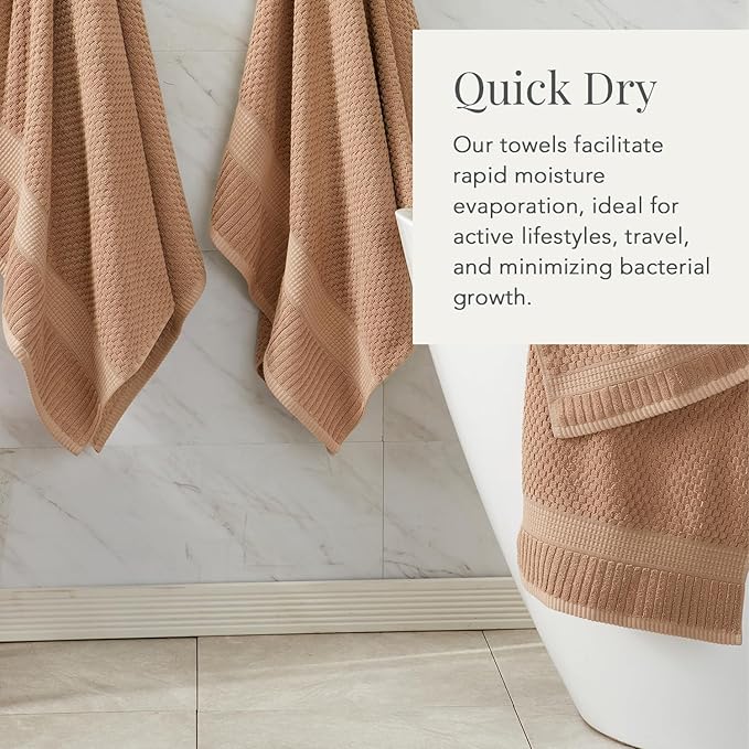 NY Loft 100% Cotton Towel Set 6 Piece Towel Set | Super Soft & Absorbent - Image 3
