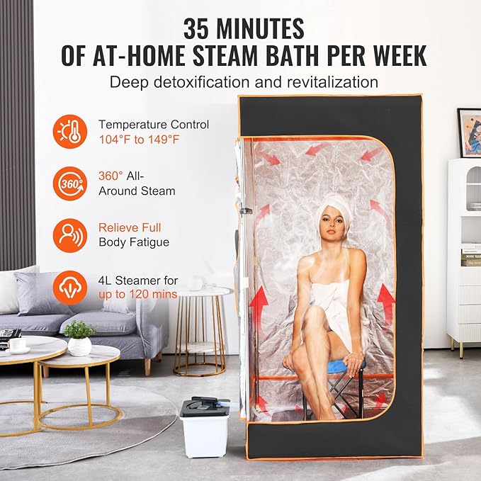 Happybuy Portable Steam Sauna Tent Full Size, Visible Window, Home Spa Sauna - Image 3
