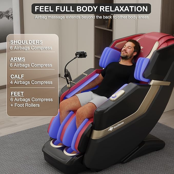 KoziSense KZ-313 2026 Heated Jade Roller Massage Chair Full Body, Deep Zero - Image 2
