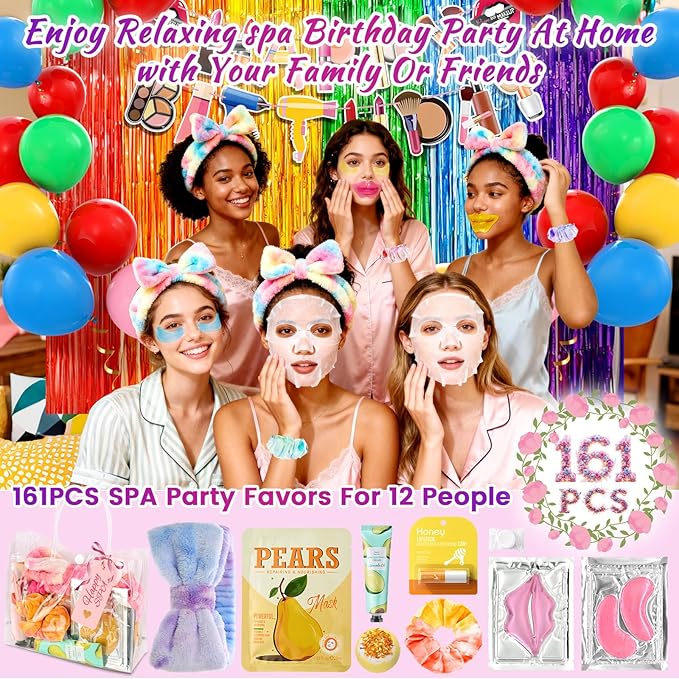 160 PCS Spa Party Supplies For Girls, Kids & Family, Include Face, Lip & Foot - Image 7