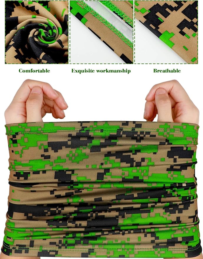 SATINIOR Summer Camo Neck Gaiter UV Protection Cooling Face Mask Sun Hood - Image 7