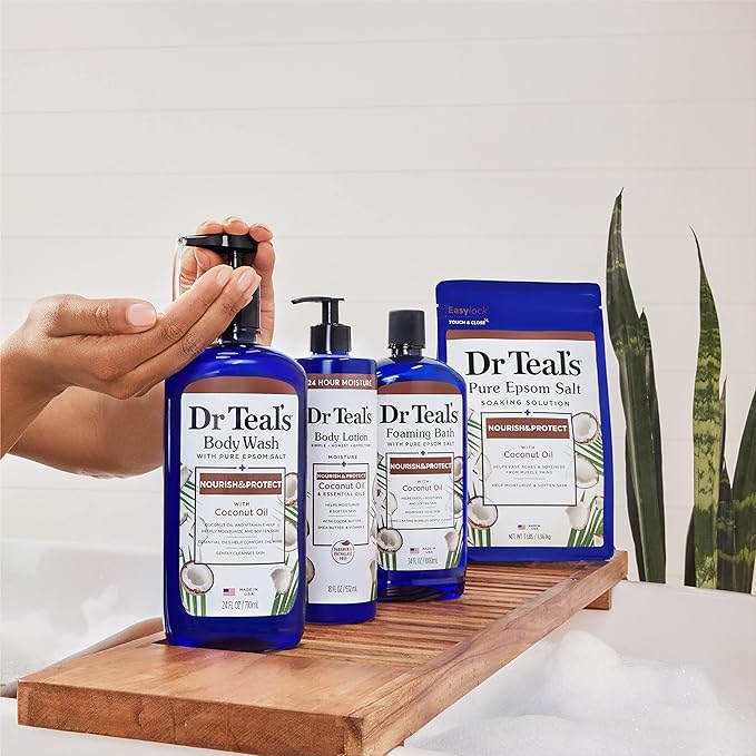 Dr Teal's Salt Soak with Pure Epsom Salt, Nourish & Protect with Coconut Oil - Image 10