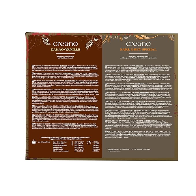 Creano Organic Tea Gift Set – 24 Organic Tea Bags in 6 Dreamy Varieties – 48 g* - Image 2