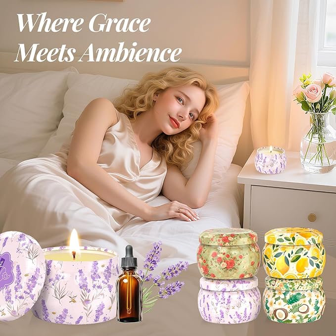 WarmEmbrace Scented Candles for Women, 4 Pack Soy Candle Set, 4.4OZ Candles for - Image 6