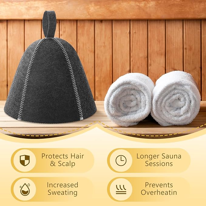 JaGely Sauna Hat for Men Women Sauna Hat Vaporarium Cap Russian Banya Cap for - Image 3
