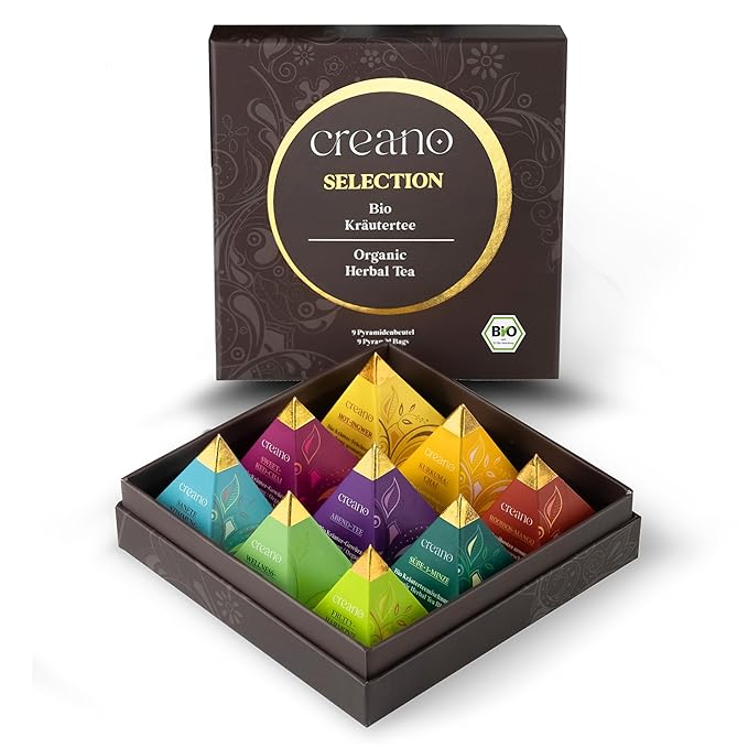 Creano Organic Herbal Tea Gift Set "Organic Herbal Tea" – 9 Pyramid Tea Bags in - Image 7