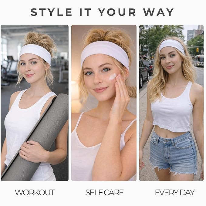 Styla Hair Headbands for Women Stretch Fashion Head Bands 10 Pack Non-Slip Head - Image 4