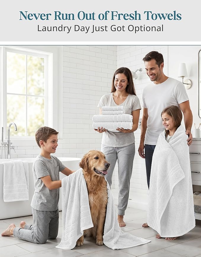 CASA PLATINO 100% Cotton Bath Towel Set 18 Pc - Image 4