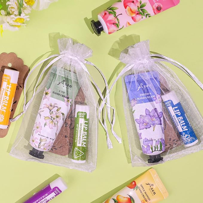 AZEN 64 Sets Bulk Gifts, Hand Cream and Lip Balm Bulk Set - Image 5