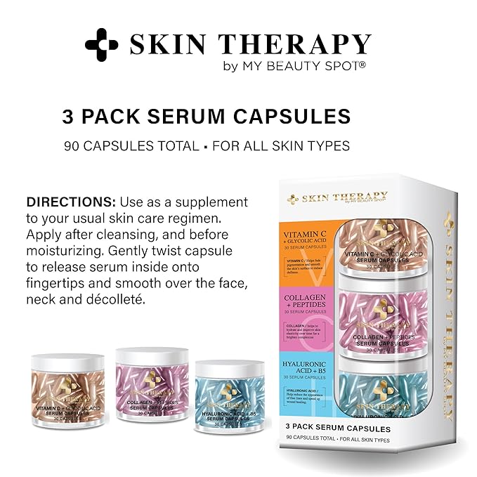 My Beauty Spot Facial Serum Capsules 3 Pack 90pcs Vitamin C Serum, Hylunaric - Image 5