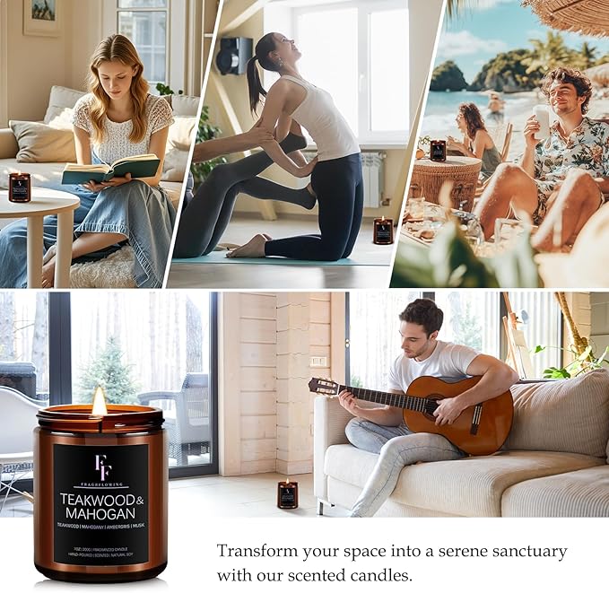 Teakwood & Mahogany Candle, Scented Candle - Image 6