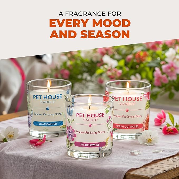 Pet House Candle Plant-Based, Clean Burning Long Lasting Scented Pet Odor Candle - Image 8