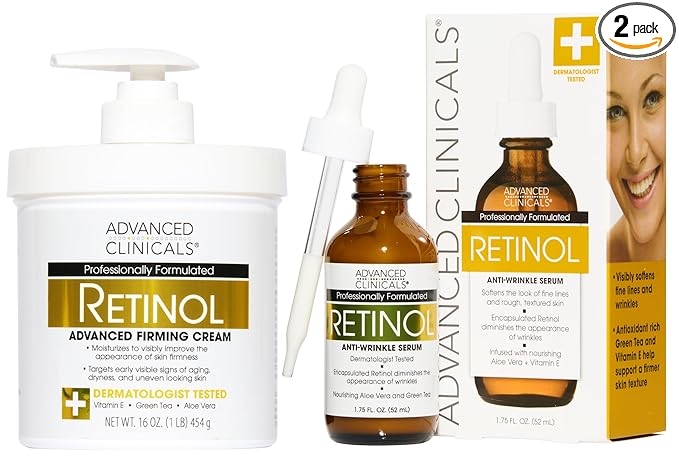 Advanced Clinicals Retinol Body Lotion + Retinol Serum 2PC Skincare Set by AdvancedClinicals