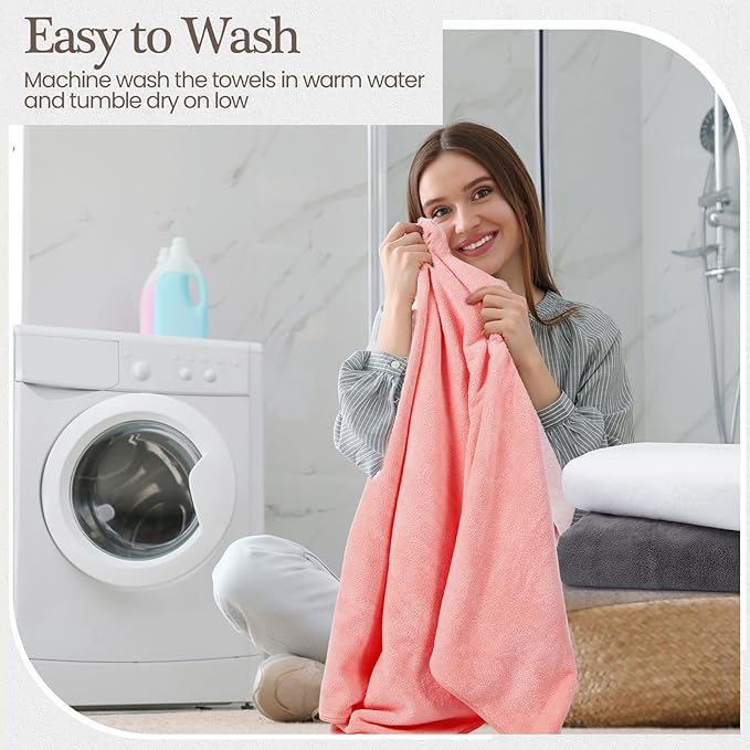 VitalCozy Set of 6 Large Bath Towels - Image 7