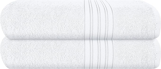 BOUTIQUO 100% Cotton 2 Pack Bath Towel Set 28x55 inches, Eco-Friendly Large by BOUTIQUO