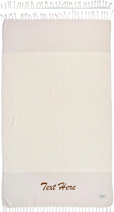 Personalized Embroidered Beach Towel | Throw Blanket, Easy Carry, Sand Free by LA%60HAMMAMFINELIVING