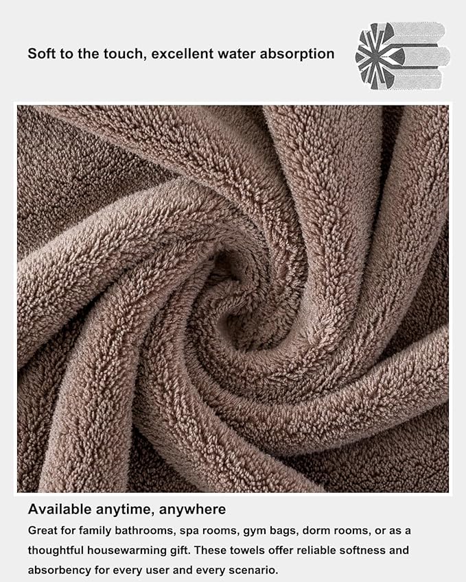 sakano 4-Piece Bath Towel Set, Quick-Dry Absorbent Lint Free & Launder Soft - Image 4