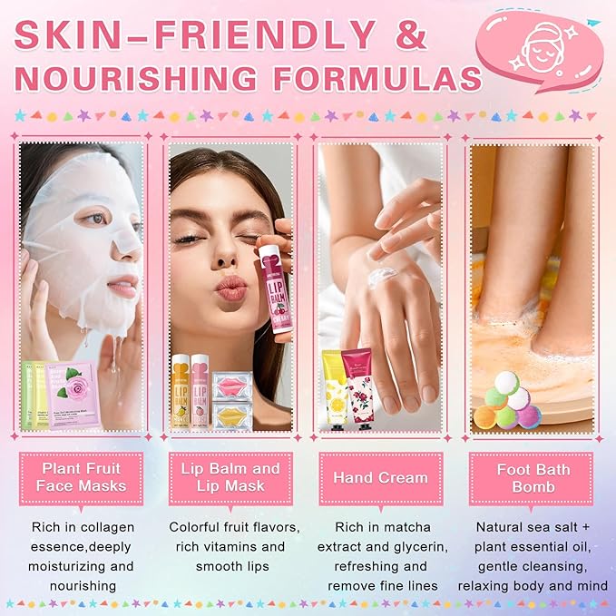 120 PCS Spa Party Supplies for Girls & Women, Spa Party Favors Include Face - Image 4