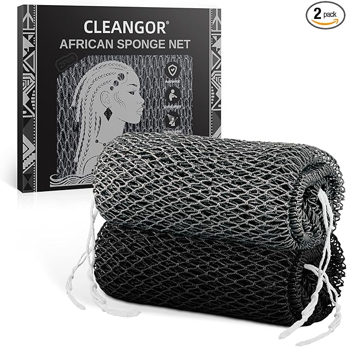 Cleangor 2Pcs African Net Sponge Authentic by Cleangor