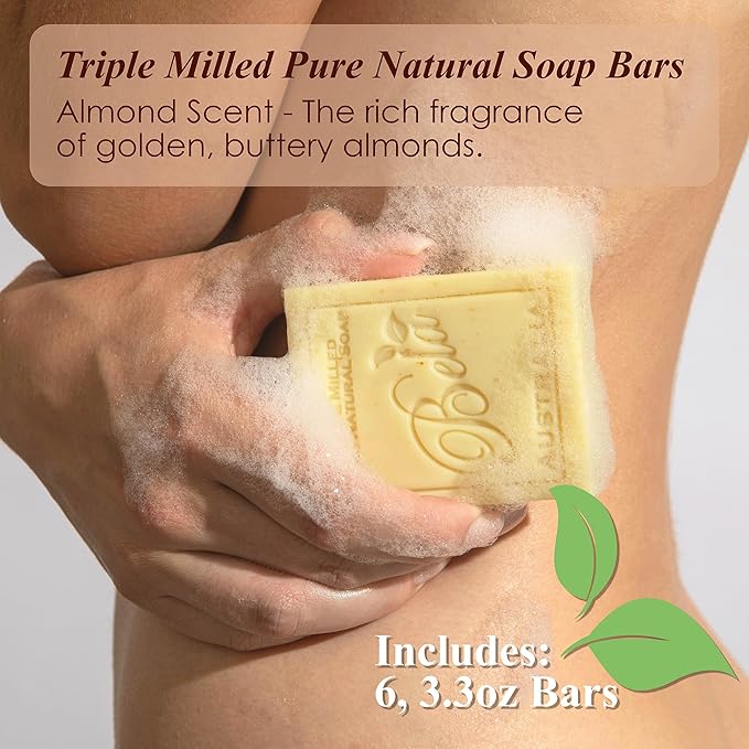 BELA Almond Soap 3.3 oz Pack of 6, French Triple Milled - Image 2