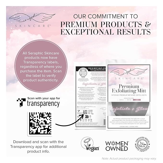 Seraphic Skincare Premium Exfoliating Mitt - Image 6
