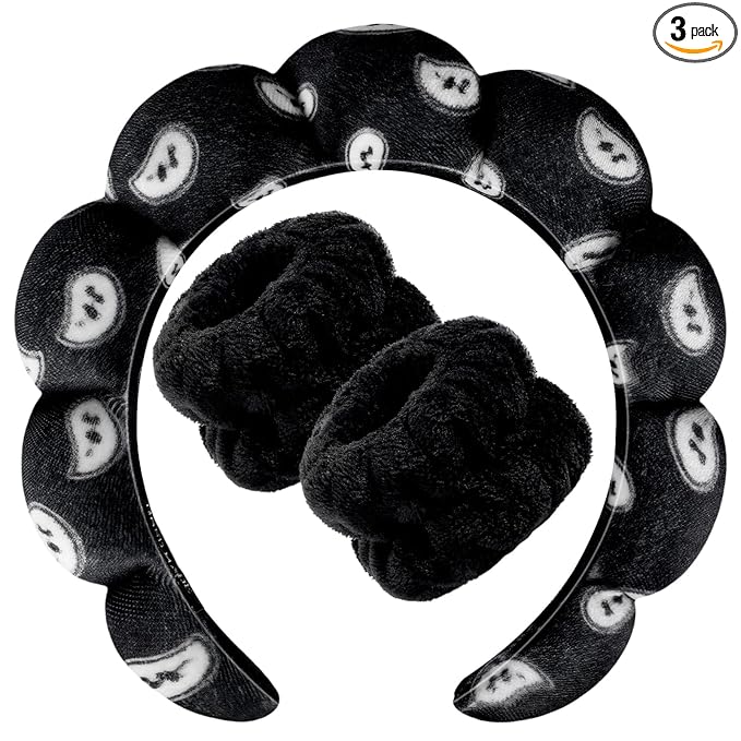 Zkptops Spa Headband for Washing Face Wristband Set Sponge Makeup by ZKPTOPS