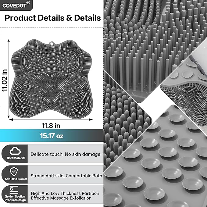 Dual-Sided Silicone Shower Foot Scrubber Mat – Foot Scrubber in Shower - Image 5