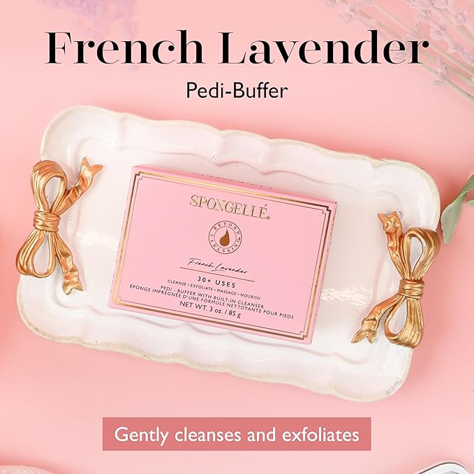 Spongellé French Lavender Pedi Buffer Bath Sponge | Exfoliating Foot & Heel - Image 2