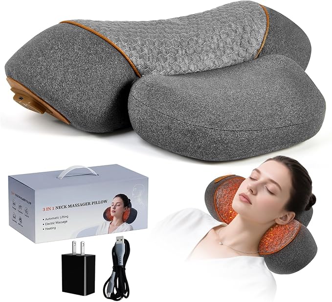 Mothers Day Gifts for Mom 3-in-1Rechargeable Neck Massager Pillow by GIFEY