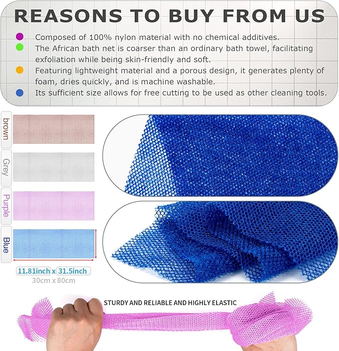 4 Pieces African Net Sponge for Deep Exfoliation – African Net Sponge Authentic - Image 2