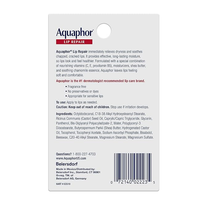 Aquaphor Lip Repair Ointment, Moisturizing Lip Balm Pack, Relieves Dryness - Image 9
