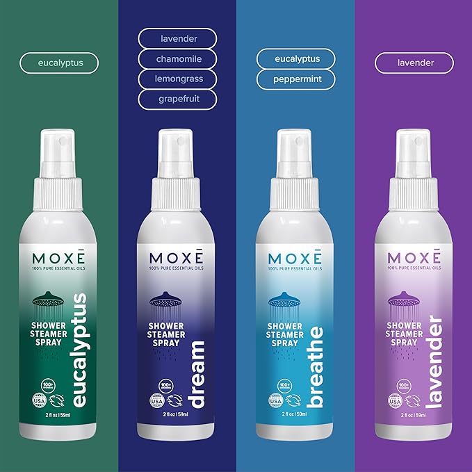 MOXE Aromatherapy Shower Mist Variety Pack, Eucalyptus, Breathe and Dream - Image 7