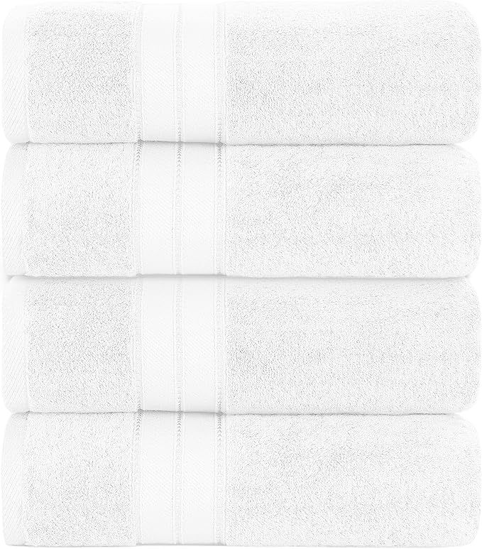 Modern Threads 4-Pack SpunLoft Bath Sheet White 35x66 - Image 2