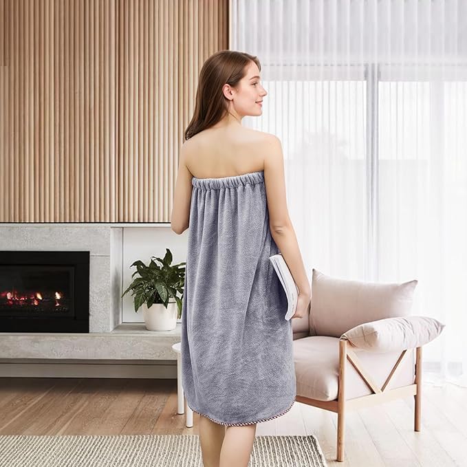 GOSCHE Towel Wrap for Women, Adjustable Shower Wrap Towel - Image 4