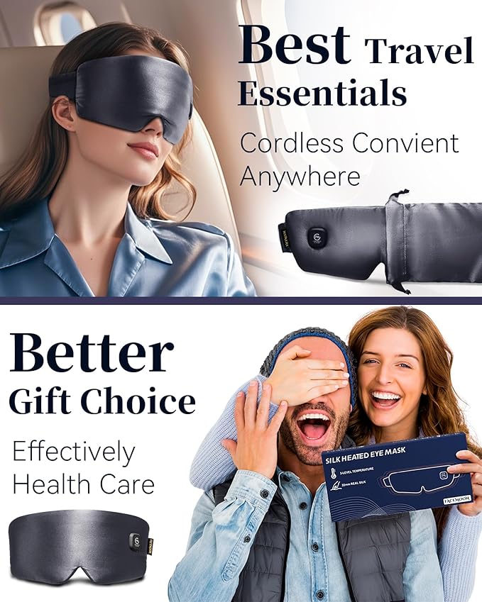Heated Eye Mask for Dry Eyes: Silk Cordless Eye Warmer Compress for Dry Eyes - Image 8
