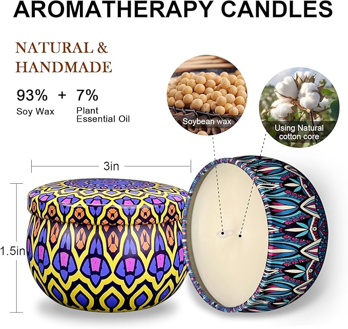 Set of 24 Small Scented Candles Soy Wax Aromatherapy Candles 2.5 OZ Portable - Image 9