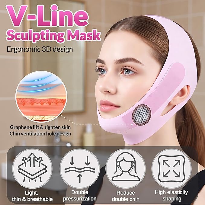 Lymphatic Contour Face Brush & Chin Lifting Mask, Chin Strap - Image 2