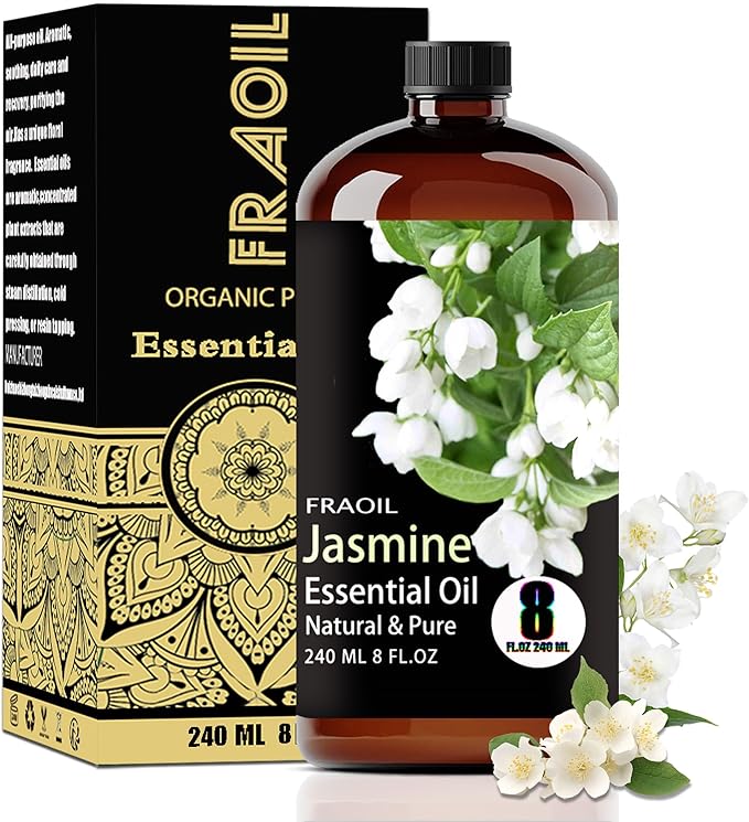 Jasmine Essential Oil, Jasmine Oil 8 Fl Oz 240ML by FRAOILESSENTIALOIL