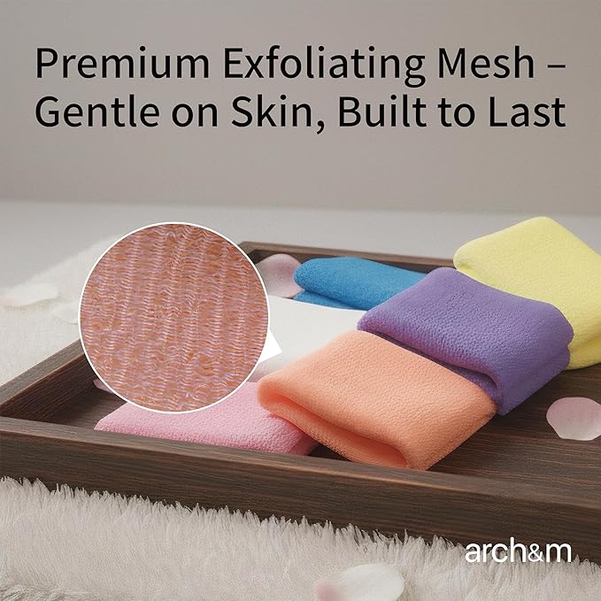 ARCH&M Exfoliating Washcloth 12 Pack Back Scrubber - Image 7