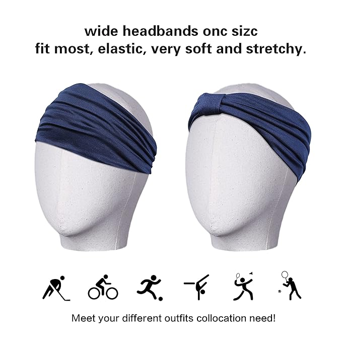 GiLi 2 Pack Wide Headbands for Women Boho African Knotted Non Slip Fashion Hair - Image 5