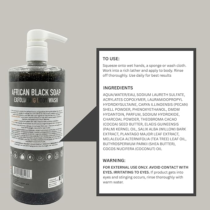 SpaScriptions Exfoliating African Black Soap Body Wash - Image 7
